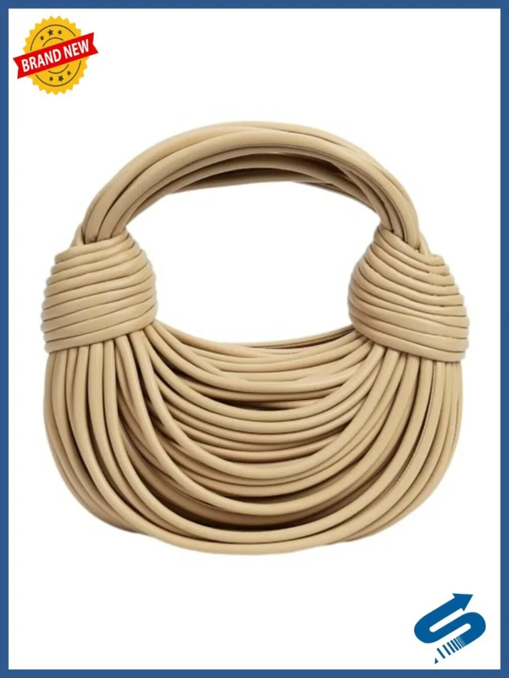 Woven Knotted Crossbody Clutch Top Handle Shoulder Handbag Vegan Leather